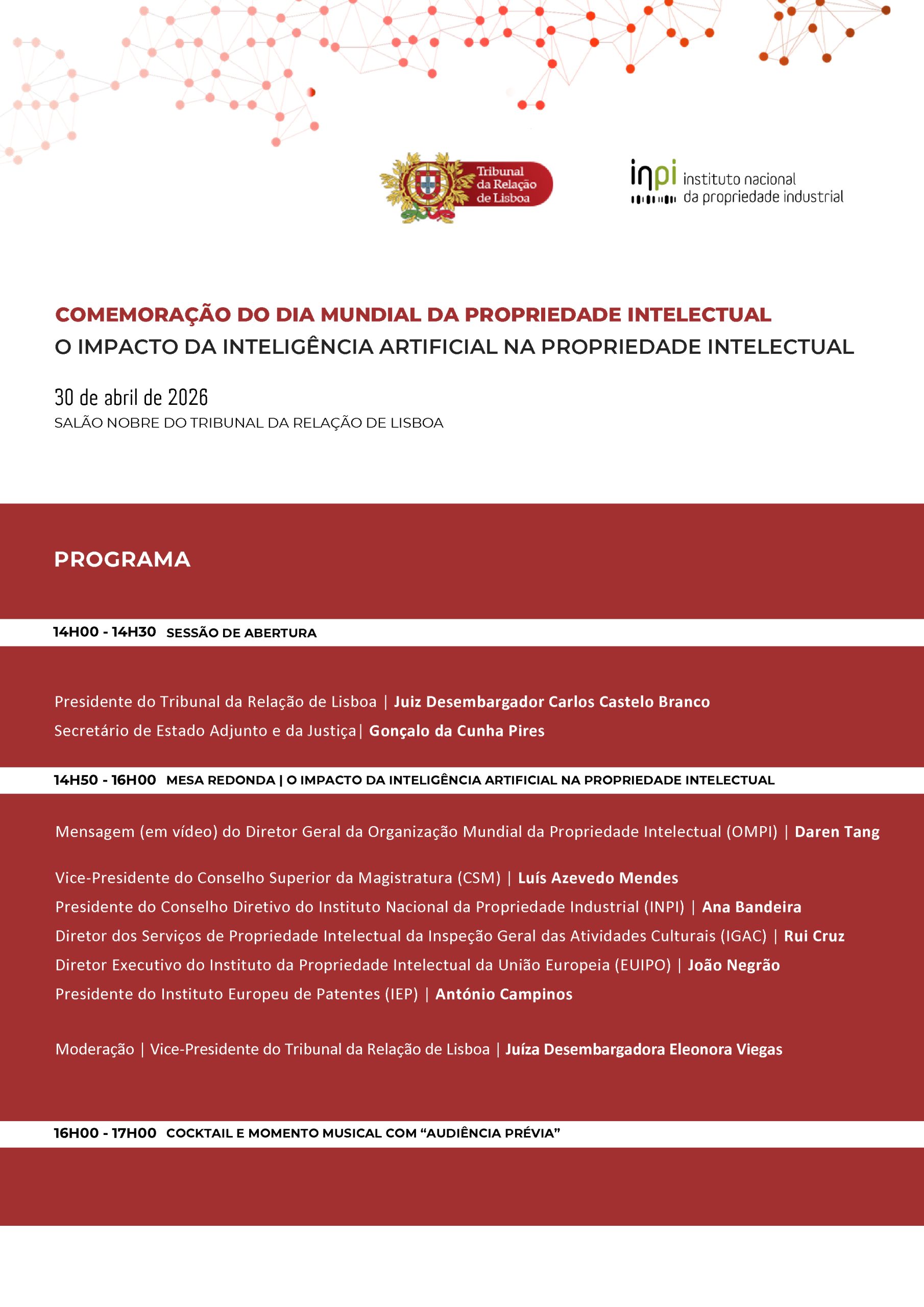 COMEMORAÇÃO DO DIA MUNDIAL DA PROPRIEDADE INTELECTUAL – 30-04-2026